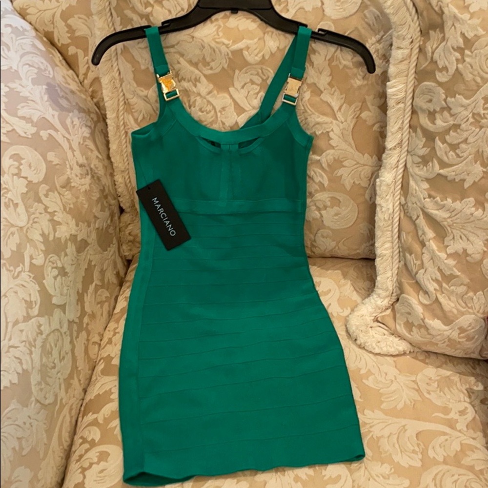 NWT Marciano Green Bandage Mini Dress